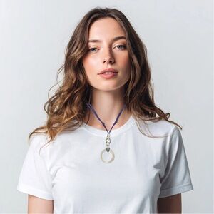 Funky Silver Pendant Necklace with Adjustable Cord